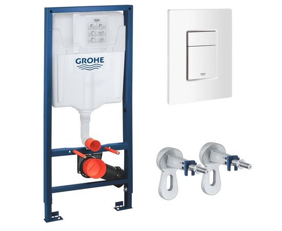 Инсталляция для подвесного унитаза grohe rapid sl 38772sh0, белая панель смыва в Астане фото № 1