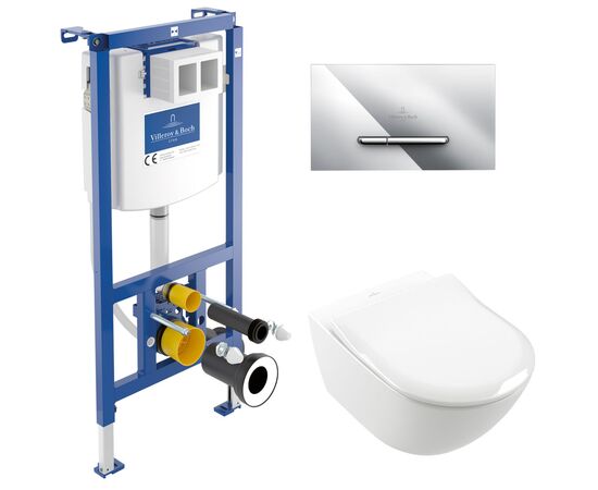 унитаз с инсталляцией 5в1 villeroy&boch subway 3.0 4670t001 viconnect 92242700 92218061 9m78s101, хром в Астане фото № 1