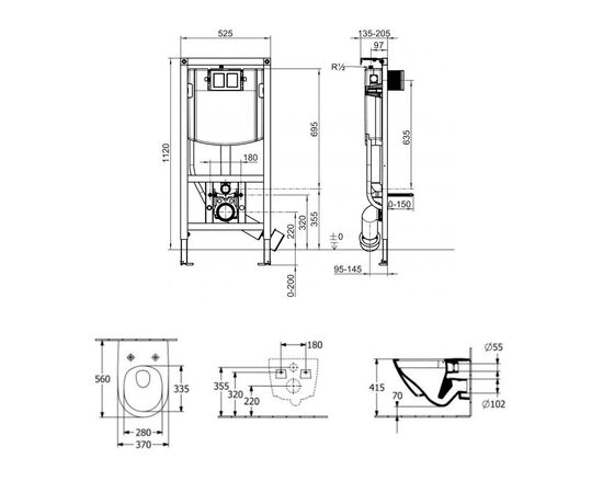унитаз с инсталляцией 5в1 villeroy&boch subway 3.0 4670t001 viconnect 92242700 92218061 9m78s101, хром в Астане фото № 4