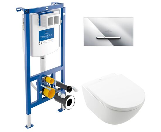 унитаз с инсталляцией 5в1 villeroy&boch subway 3.0 4670ts01 viconnect 92242700 92218061, хром в Астане фото № 1