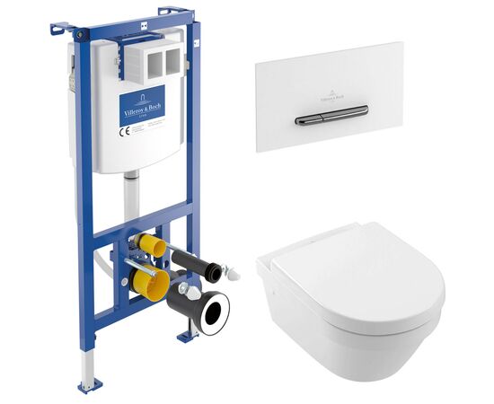 унитаз с инсталляцией 5в1 villeroy&boch architectura 4694hr01 viconnect 92242700 92216168, белая-хром в Астане фото № 1