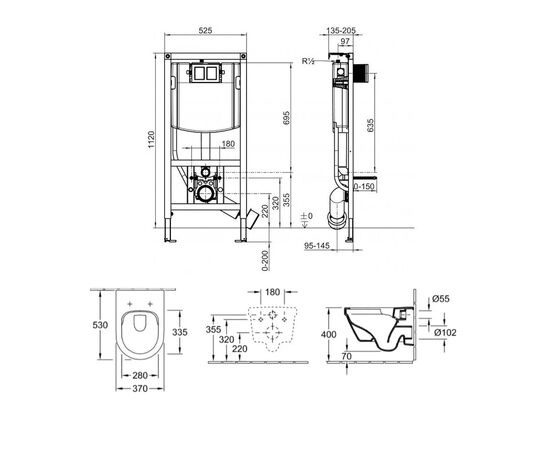 унитаз с инсталляцией 5в1 villeroy&boch architectura 4694hr01 viconnect 92242700 92249069, хром в Астане фото № 5