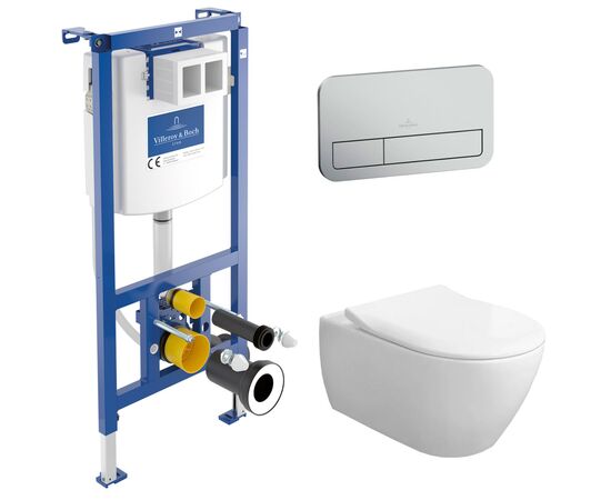 унитаз с инсталляцией 5в1 villeroy&boch subway 2.0 5614r201 viconnect 92242700 92249069, хром в Астане фото № 1
