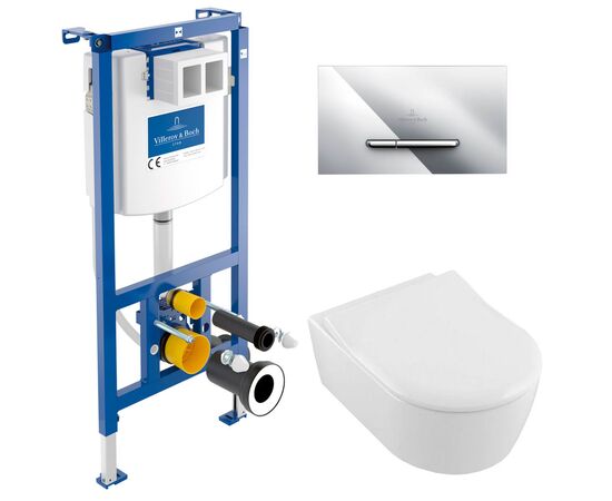 унитаз с инсталляцией 5в1 villeroy&boch avento 5656rs01 viconnect 92242700 92218061, хром в Астане фото № 1