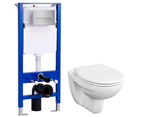 унитаз с инсталляцией 5в1 7855b003-0075 h5108-0201, прямоугольная хром клавиша в Астане фото № 1