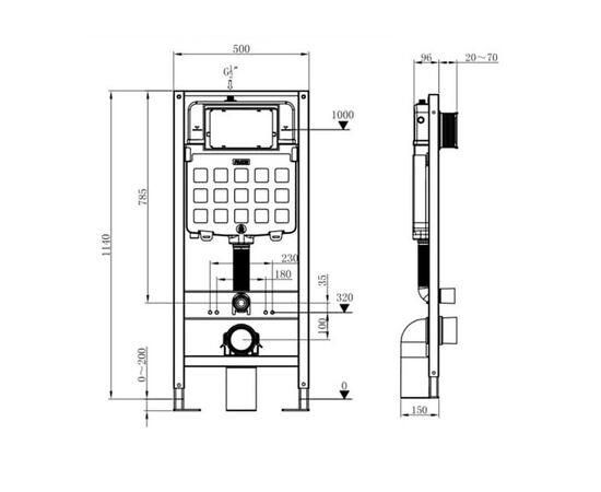 Инсталляция для унитаза hans h5108-0203 с черной клавишей смыва в Астане фото № 6
