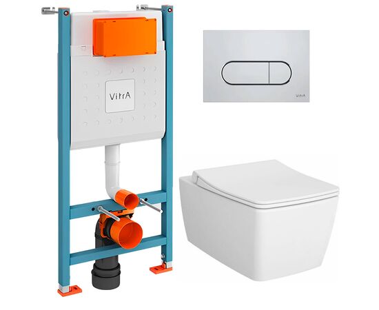 унитаз с инсталляцией 5в1 vitra metropole 5671b003-0075, v-fix core 800-1873, root round 740-2280 в Астане фото № 1