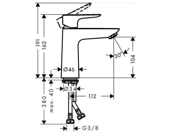 смеситель для раковины hansgrohe talis e 71714340 coolstart, шлифованный черный матовый хром в Астане фото № 3