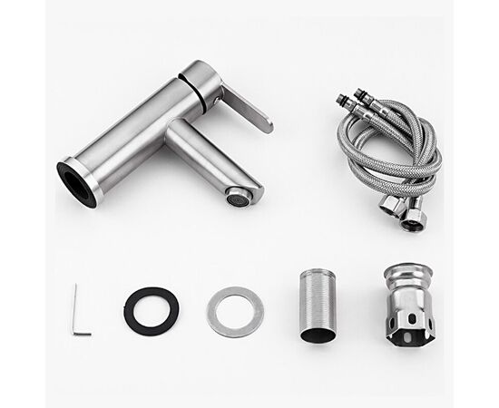 смеситель для раковины frap f10801, однорычажный, сатин в Астане фото № 3