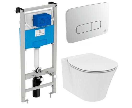 Комплект ideal standard connect air : унитаз e005401 aquablade с инсталляцией и кнопкой m3 r0123jg в Астане фото № 1