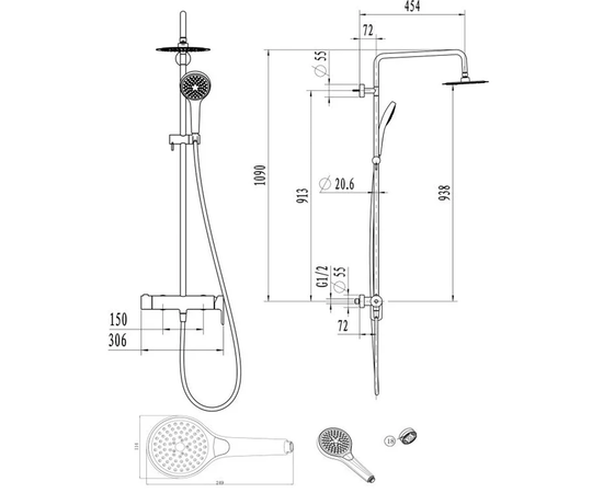 Душевая система villeroy boch embrace tvs1082000461 200 в Астане фото № 3