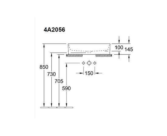 раковина накладная villeroy boch collaro 4a205601 56x36 в Астане фото № 3