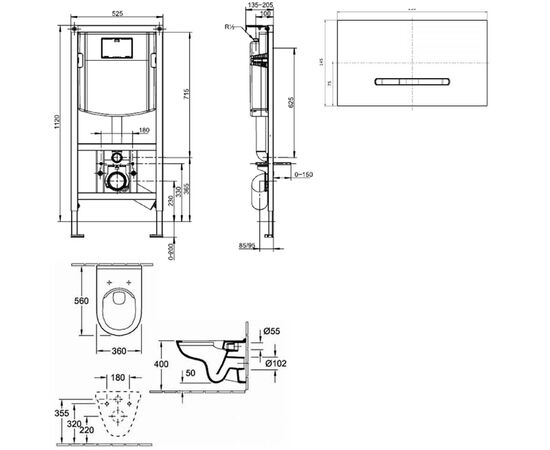 Комплект 4в1 villeroy&boch o.novo 5660hr01 92216168 в Астане фото № 2