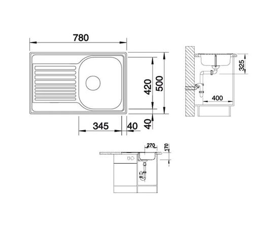 Кухонная мойка blanco tipo 45 s compact decor (513675) в Астане фото № 3