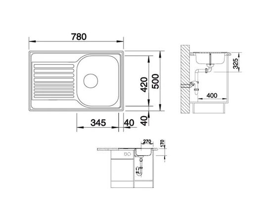 Кухонная мойка blanco tipo 45 s compact decor (513675) в Астане фото № 3