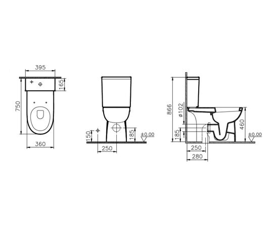 унитаз напольный vitra conforma 9832b003-7204 в Астане фото № 4