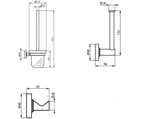 Набор аксессуаров для ванной ideal standard iom a9246xg черный матовый в Астане фото № 2