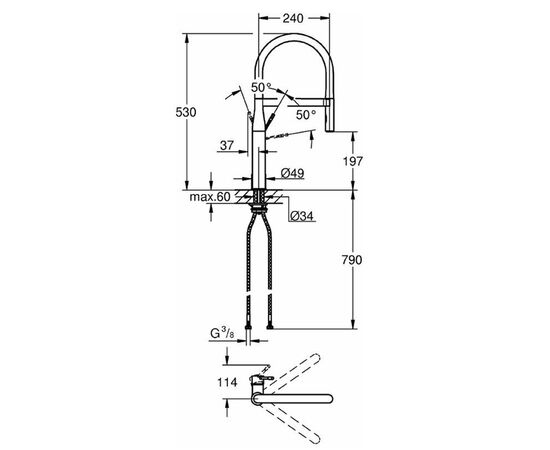 смеситель для кухни grohe essence 30294000 в Астане фото № 3