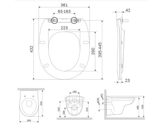 Подвесной унитаз am.pm sense c741700sc безободковый в Астане фото № 3