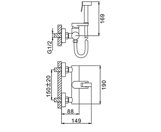 Гигиенический душ frap f7509 со смесителем, хром в Астане фото № 3