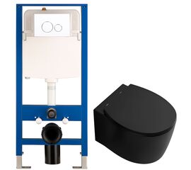 унитаз с инсталляцией 5в1 hans m5510b h5108-0107, белая круглая клавиша в Атырау фото № 1