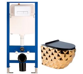 унитаз с инсталляцией 5в1 hans vg5626/010 h5108-0107, прямоугольная белая клавиша в Атырау фото № 1