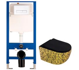 унитаз с инсталляцией 5в1 hans vz-se0075616 h5108-0107, прямоугольная белая клавиша в Атырау фото № 1