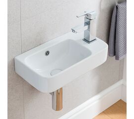 раковина подвесная hans hs-5117-r 45x26 см, белый в Атырау фото № 1