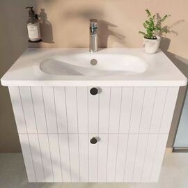 тумба с раковиной 80см vitra root groove 69436, белый матовый в Атырау фото № 1