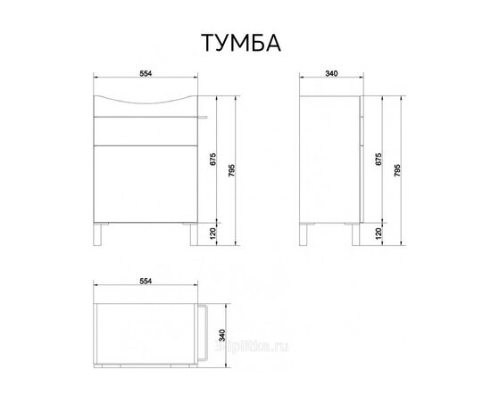 Комплект мебели для ванной cersanit smart 60 в Атырау фото № 4