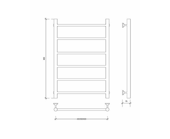 Полотенцесушитель secado триада 1 80/50, электрический p, хром 00000003702 в Атырау фото № 2