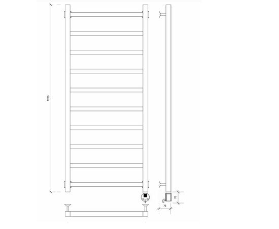 Полотенцесушитель secado корато 1 120/40 (30-25), электрический p, черный матовый 00000004527 в Атырау фото № 2