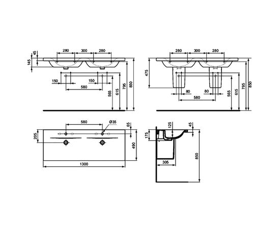 раковина двойная ideal standard connect new e813601 в Атырау фото № 2