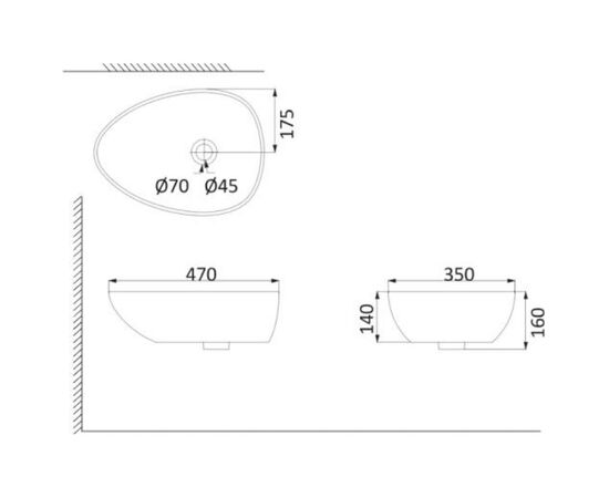 Накладная раковина creo pau pu3300 нано белая в Атырау фото № 2