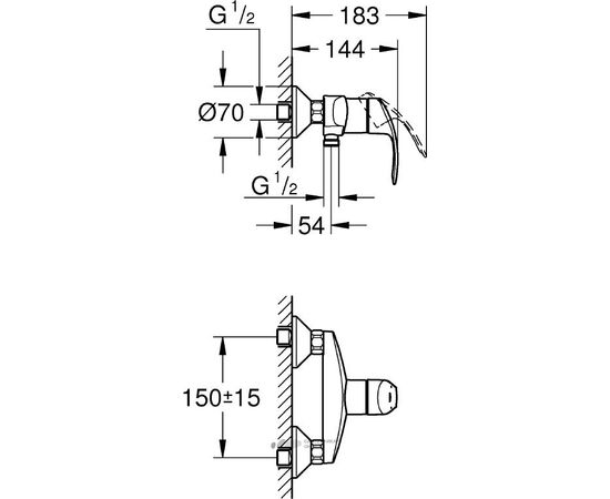 смеситель для душа grohe eurosmart new 33555002 в Атырау фото № 3