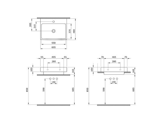 раковина накладная bocchi scala 1077-002-0126 60x48 белая матовая в Атырау фото № 3