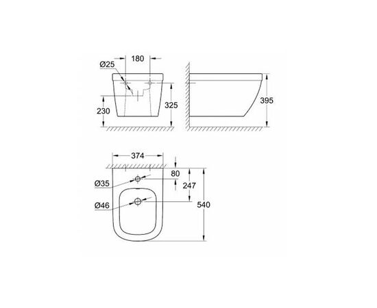 Биде grohe euro ceramic, альпин-белый 39208000 в Атырау фото № 3