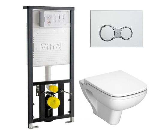 Комплект vitra s20: унитаз 5507b003-0101 с инсталляцией и кнопкой в Атырау фото № 1