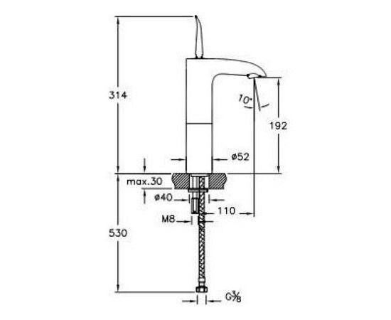 смеситель на раковину vitra t4 a42473exp (высокий) в Атырау фото № 2