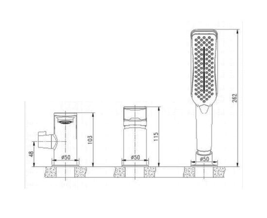 Lm5945cаллегро le mark смеситель для ванны встраиваемый, на 3 отверстия, с аксессуарами, хром/белый (319r) в Атырау фото № 2