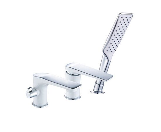 Lm5945cаллегро le mark смеситель для ванны встраиваемый, на 3 отверстия, с аксессуарами, хром/белый (319r) в Атырау фото № 1