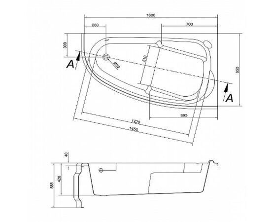 Ванна акриловая cersanit 160x95 joanna правая в Атырау фото № 3