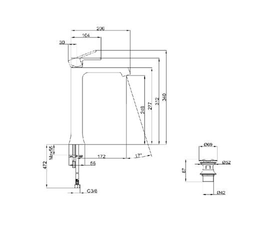 Высокий cмеситель для раковины villeroy&boch classic tvw10110511061 в Атырау фото № 2