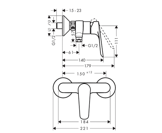 смеситель для душа hansgrohe logis e 71602000 в Атырау фото № 2