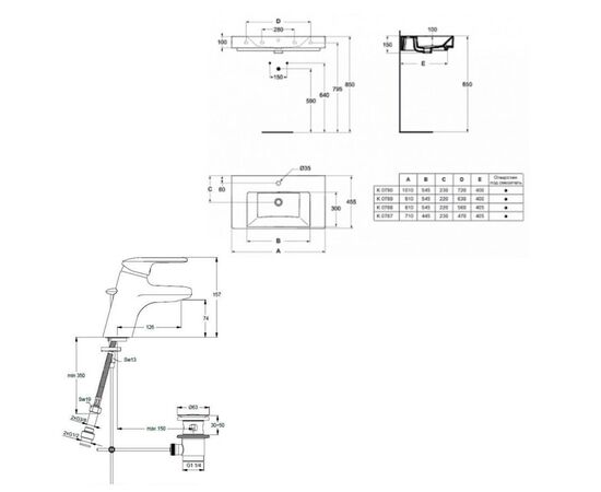 Накладная раковина на столешницу strada k078701+b9288aa в Атырау фото № 2