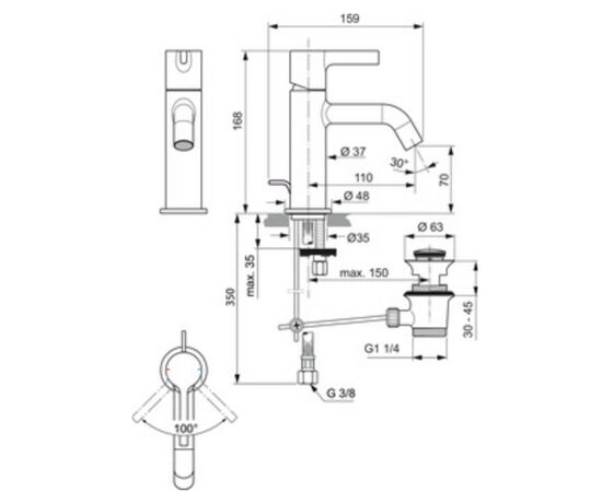 смеситель для раковины ideal standard joy bc851aa в Атырау фото № 2