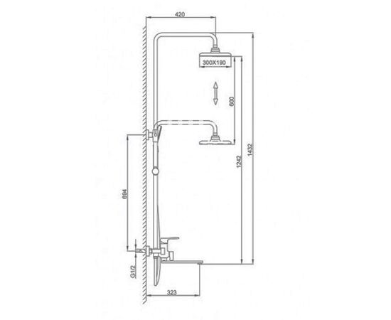 Душевая система hans h12.5305, оружейная сталь в Атырау фото № 2