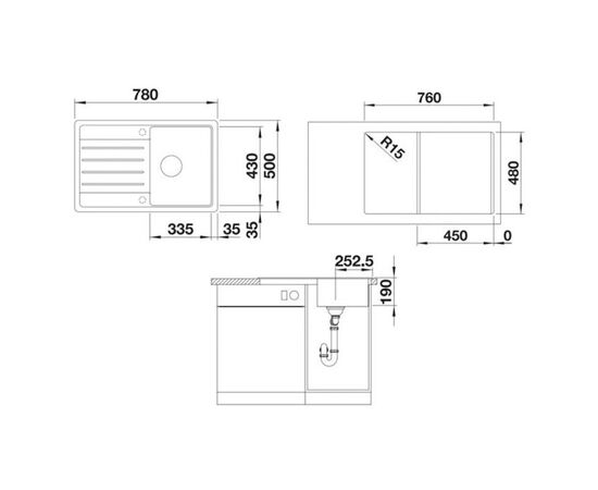 Кухонная мойка blanco legra 45s 522201 в Атырау фото № 2