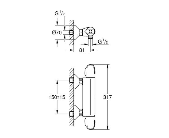термостат для душа grohe grohtherm 1000 34143003, хром в Атырау фото № 2