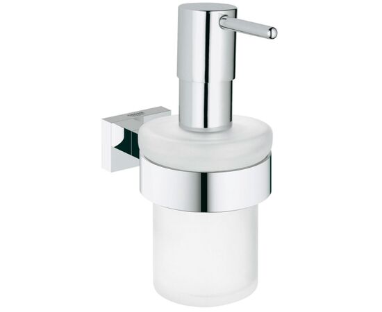 Дозатор жидкого мыла grohe essentials cube 40756001 с держателем, хром в Атырау фото № 1
